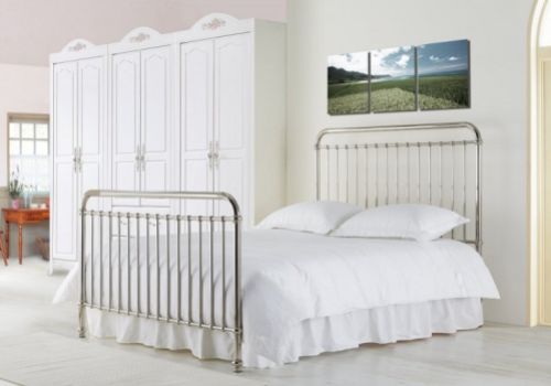 Time Living Rose 4ft6 Double Chrome Nickel Metal Bed Frame