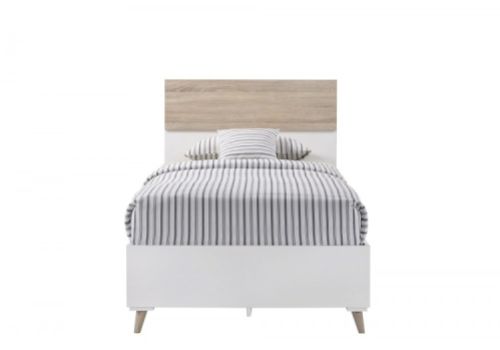 LPD Stockholm 3ft Single Wooden Bed Frame In White And Oak