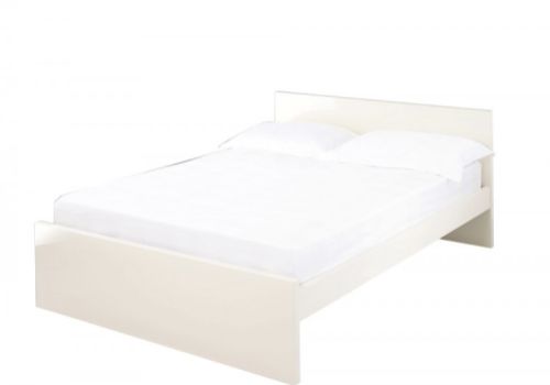 LPD Puro 4ft6 Double Wooden Bed Frame In Cream Gloss