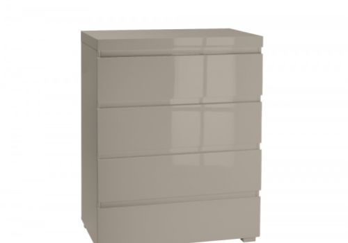LPD Puro 4 Drawer Chest In Stone Gloss