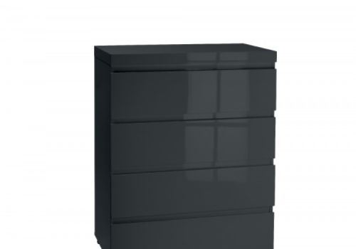LPD Puro 4 Drawer Chest In Charcoal Gloss