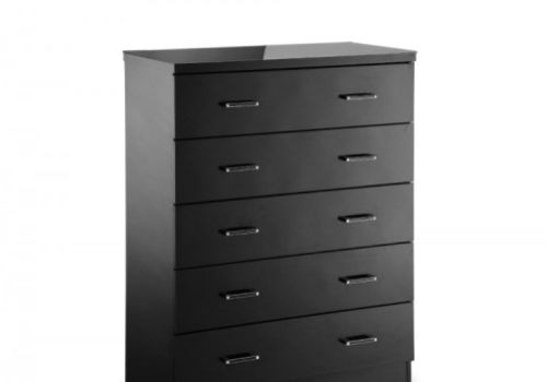 LPD Novello 5 Drawer Chest In Black Gloss