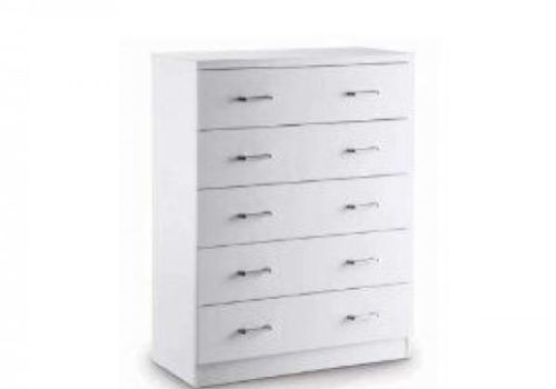 LPD Novello 5 Drawer Chest In White Gloss