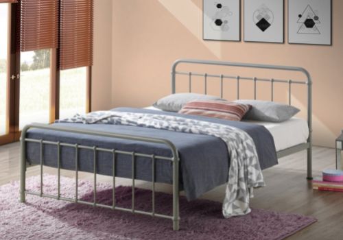 Time Living Miami 4ft6 Double Metal Bed Frame In Pebble