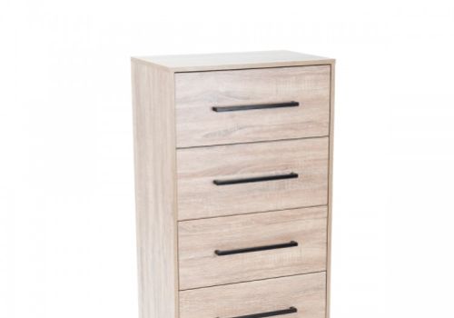 Birlea Conrad Silver Oak Finish 4 Drawer Narrow Chest