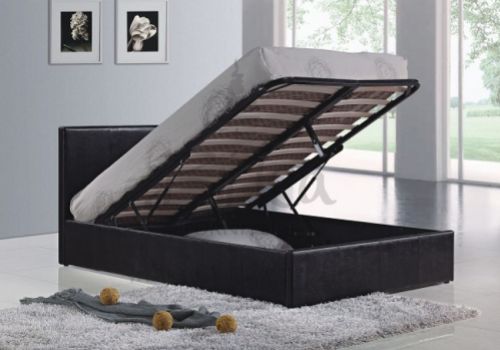 Birlea Berlin Ottoman 4ft6 Double Black Faux Leather Bed Frame