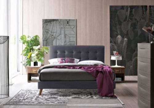Time Living Novara 4ft6 Double Dark Grey Fabric Bed Frame
