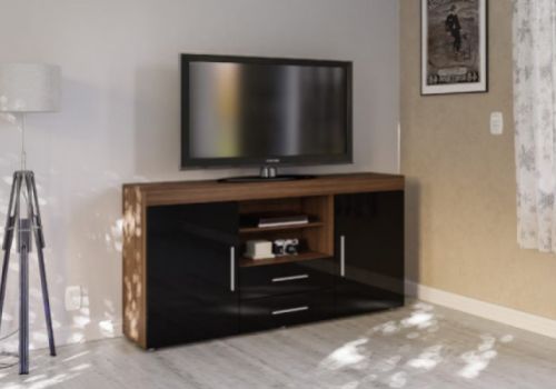 Birlea Edgeware 2 Door 2 Drawer Sideboard In Walnut And Black