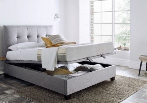 Kaydian Walkworth 6ft Super Kingsize Dark Grey Fabric Ottoman Storage Bed