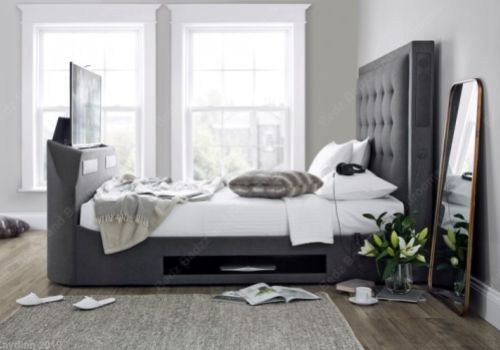 Kaydian Titan 5ft Kingsize Charcoal Grey Fabric Media Bed