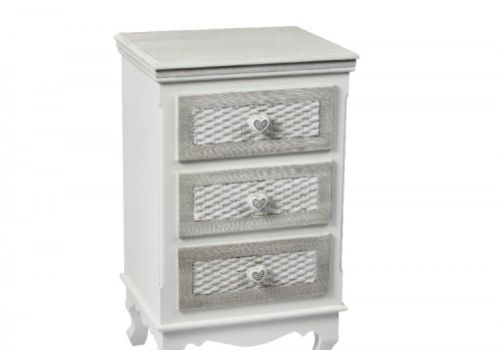 LPD Brittany 3 Drawer Bedside Shabby Chic Style