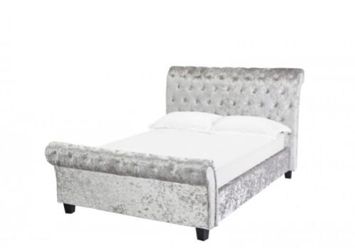 LPD Isabella 4ft6 Double Silver Velvet Fabric Bed Frame