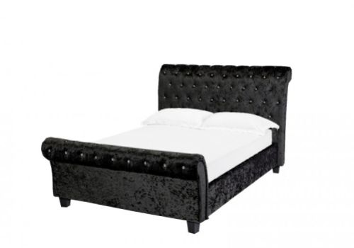 LPD Isabella 5ft Kingsize Black Velvet Fabric Bed Frame