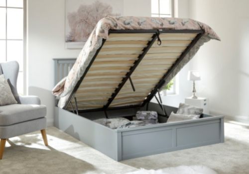 GFW Como 4ft6 Double Grey Wooden Ottoman Bed