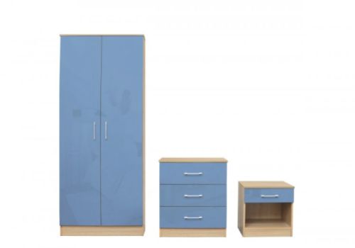LPD Dakota Bedroom Furniture Set In Blue