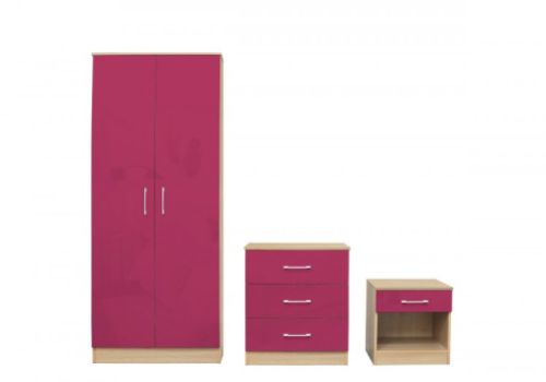 LPD Dakota Bedroom Furniture Set In Pink