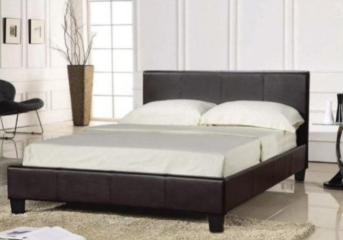 LPD Prado 3ft Single Brown Faux Leather Bed Frame