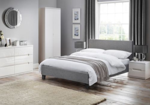 Julian Bowen Rialto 4ft6 Double Grey Fabric Bed Frame