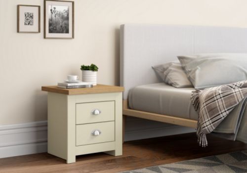 Birlea Winchester 2 Drawer Bedside In Cream And Oak