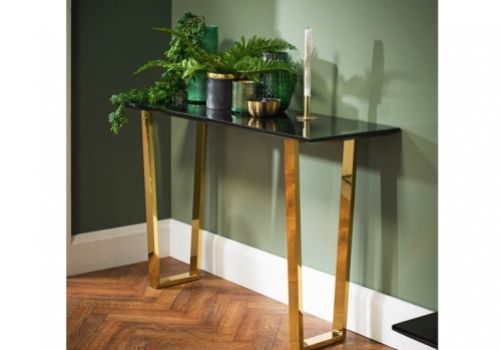 LPD Antibes Black Gloss Console Table