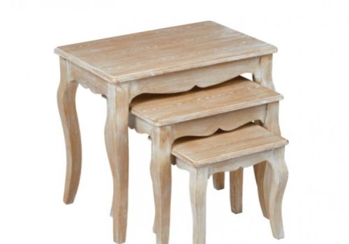 LPD Provence Weathered Oak Finish Nest Of Tables