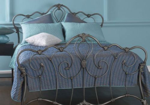 OBC Athalone 5ft Kingsize Silver Patina Metal Bed Frame