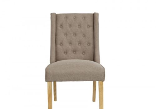 LPD Verona Pair Of Beige Fabric Dining Chairs