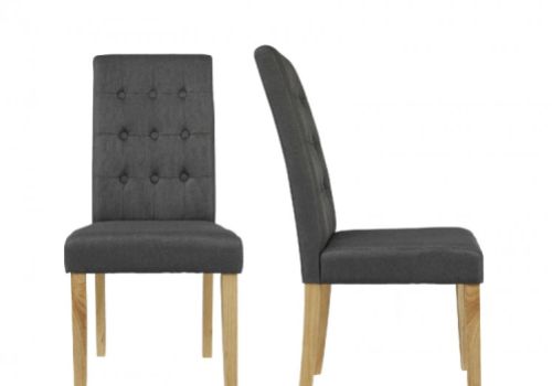 LPD Roma Pair Of Grey Fabric Dining Chairs