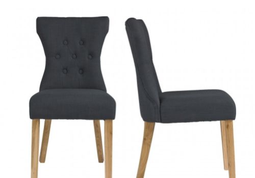 LPD Naples Pair Of Grey Fabric Dining Chairs