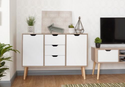 GFW Stockholm Sideboard in White Oak Effect