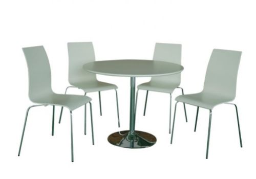 LPD Soho White Finish Dining Set