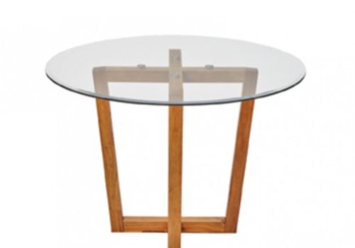 LPD Valencia Glass And Oak Finish Dining Table
