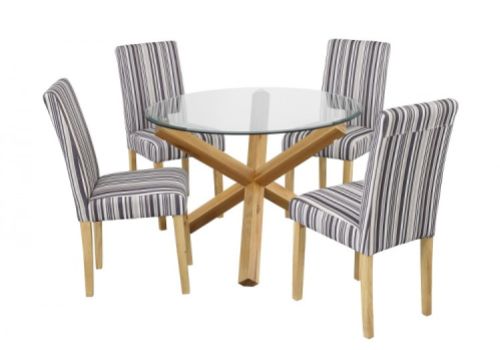 LPD Oporto Medium Size Dining Table Set With 4 Lorenzo Chairs