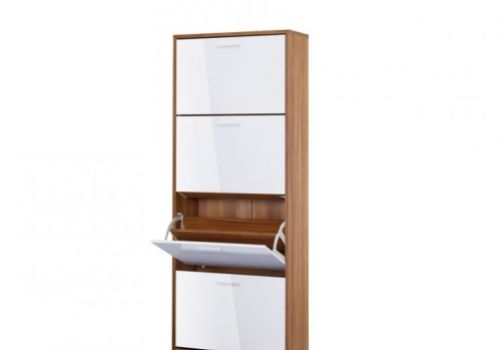 LPD Strand 4 Drawer Shoe Cabinet In White Gloss