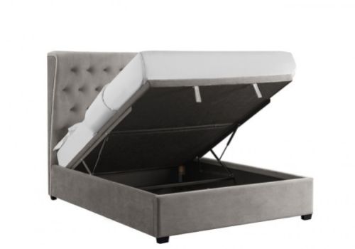 LPD Belgravia 5ft Kingsize Grey Fabric Ottoman Bed Frame