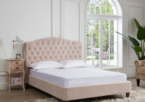 LPD Sorrento 4ft6 Double Pink Fabric Bed Frame