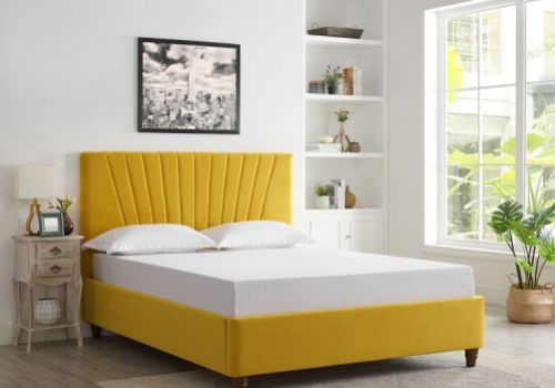 LPD Lexie 5ft Kingsize Mustard Fabric Bed Frame