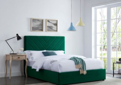 LPD Islington 5ft Kingsize Green Fabric Bed Frame