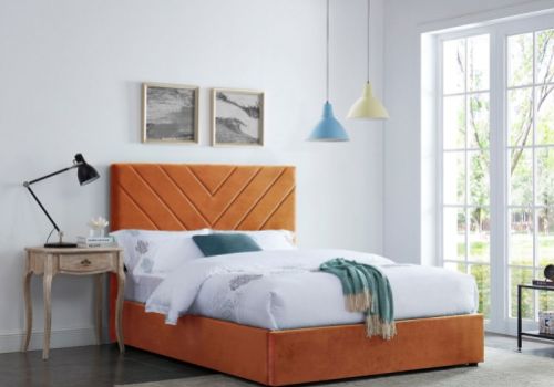 LPD Islington 5ft Kingsize Orange Fabric Bed Frame