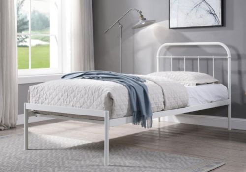 Sleep Design Bourton 3ft Single White Metal Bed Frame
