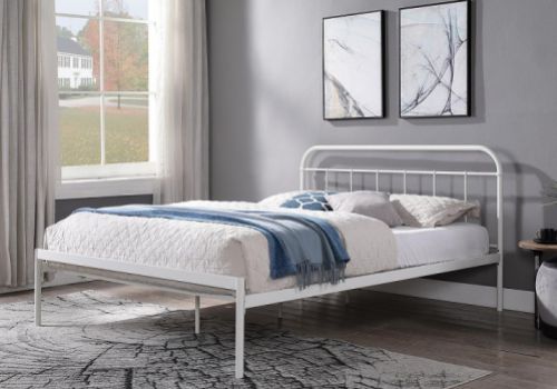 Sleep Design Bourton 4ft6 Double White Metal Bed Frame