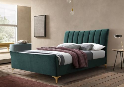 Birlea Clover 5ft Kingsize Green Velvet Fabric Bed Frame