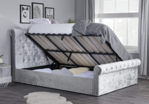 Birlea Sienna 5ft Kingsize Steel Crushed Velvet Ottoman Bed Frame