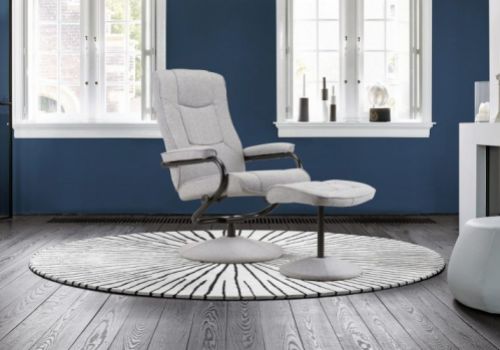 Birlea Memphis Grey Fabric Swivel Chair And Stool