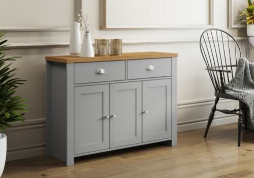 Birlea Winchester 3 Door 2 Drawer Sideboard In Grey And Oak