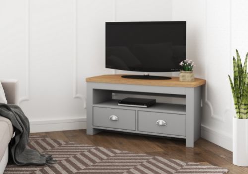 Birlea Winchester Corner TV Unit In Grey And Oak