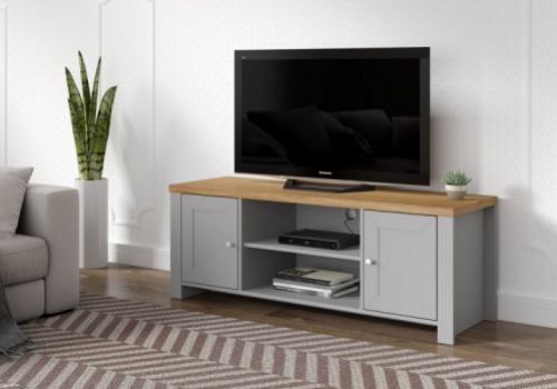 Birlea Winchester Large TV Unit In Grey And Oak