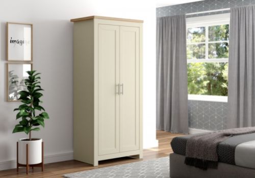 Birlea Winchester 2 Door Wardrobe In Cream And Oak