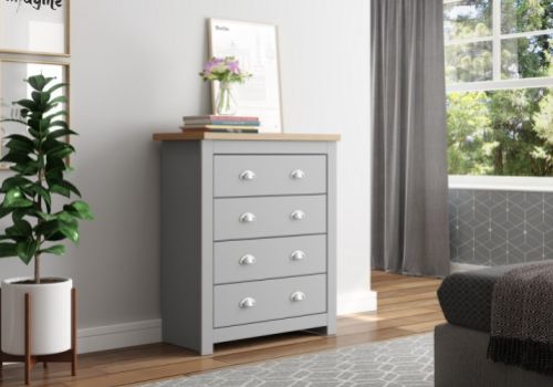 Birlea Winchester 4 Drawer Chest In Grey And Oak