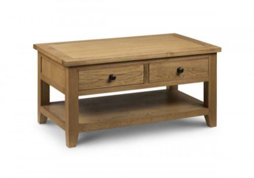 Julian Bowen Astoria Coffee Table With Drawers In Waxed Oak